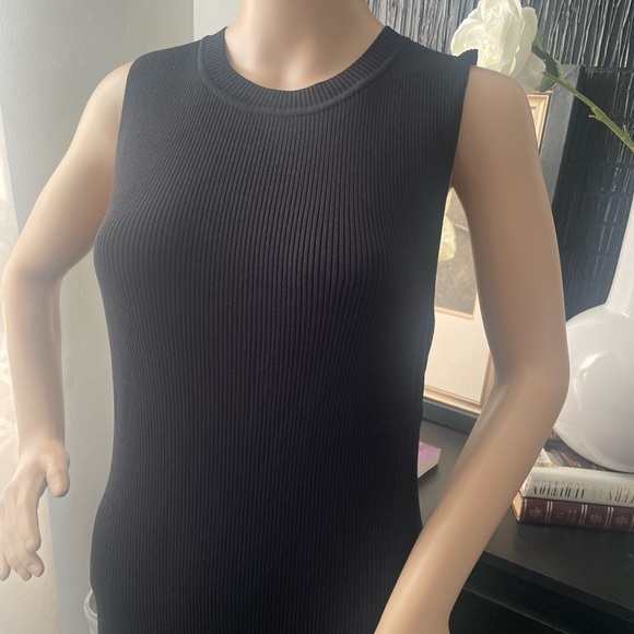 NWNT jersey knit Elegant Black Sleeveless Dress with lots of stretch size S - Picture 3 of 8